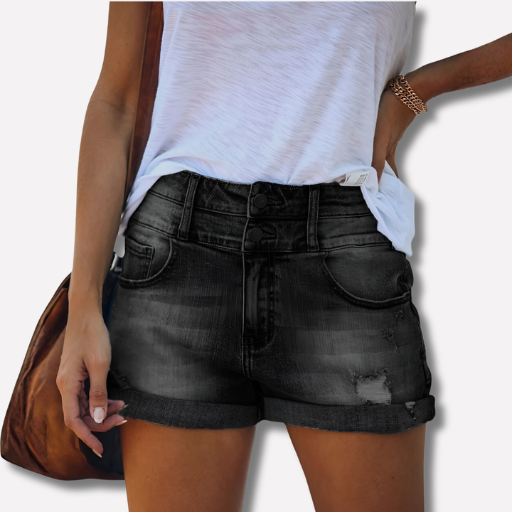 Damen-Jeansshorts | Hoher Bund