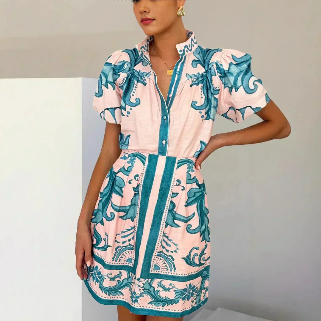 Damen Blumen Sommerkleid | Mini