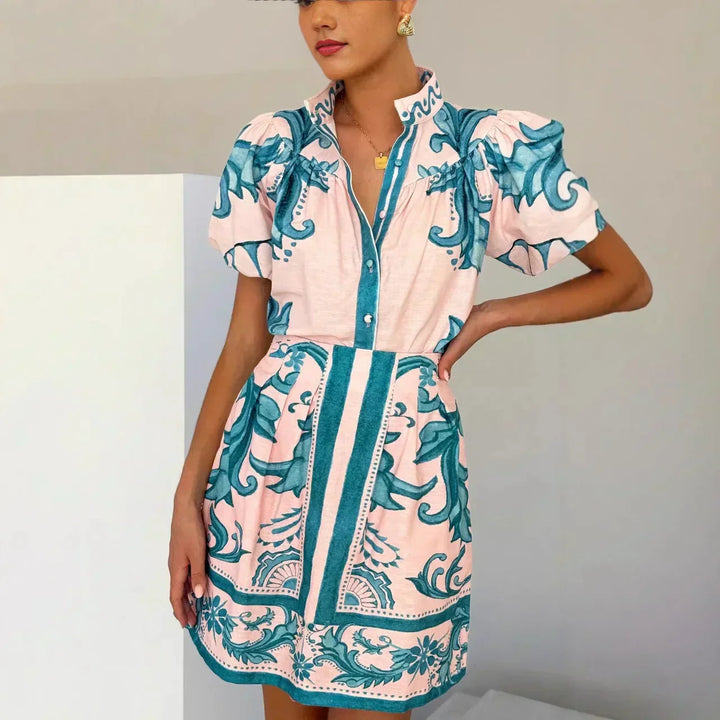 Damen Blumen Sommerkleid | Mini