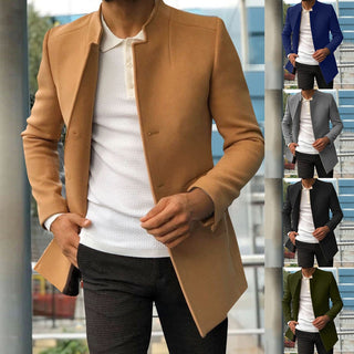 Męski Stylowy Otwarte Płaszcz | Slim Fit