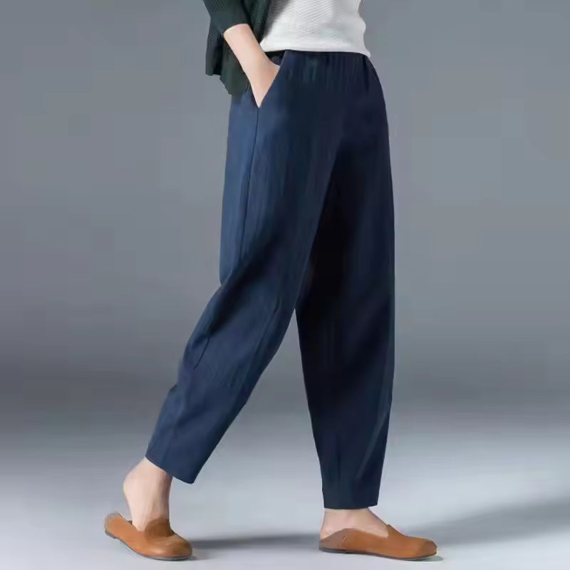 Damen Lockere Hose | Elastischer Bund