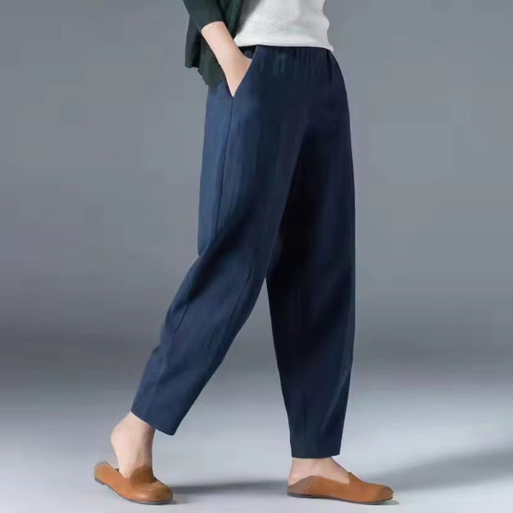 Damen Lockere Hose | Elastischer Bund