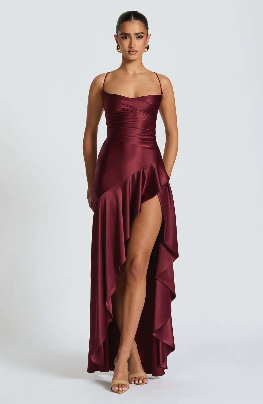 Vestido de Coquetel Feminino com Alças Finas | Maxi