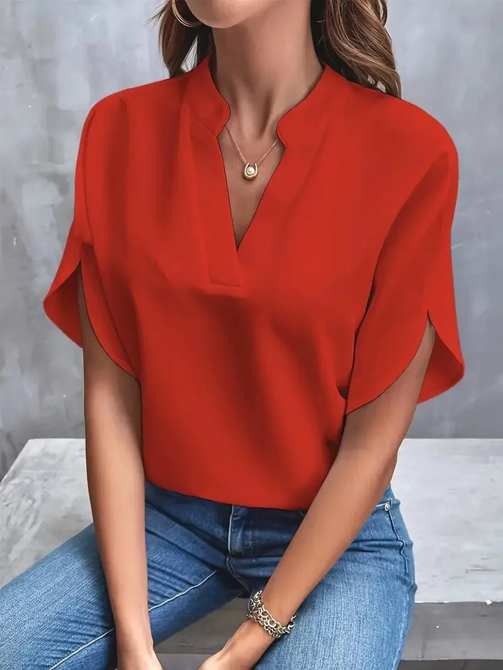 Damen Top mit V-Ausschnitt | Kurzarm