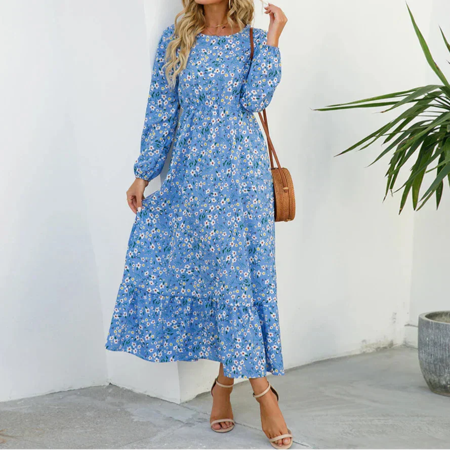Damen Blumen Alltagskleid | Maxi