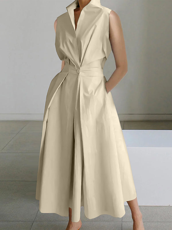 Damen Hemdblusenkleid mit Kragen | Maxi