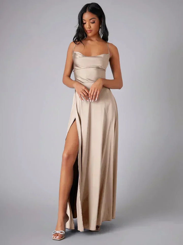 Damen Abendkleid mit Schlitz | Maxi