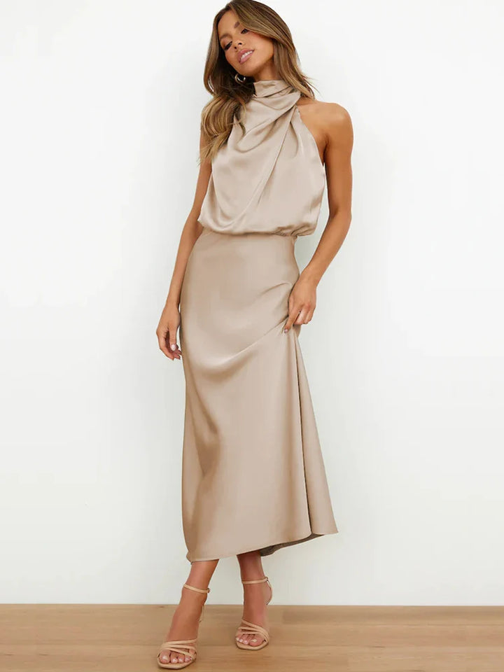Damen Asymmetrisches elegantes Kleid | Midi