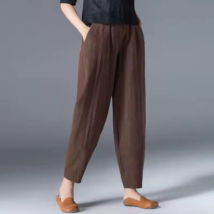 Damen Lockere Hose | Elastischer Bund