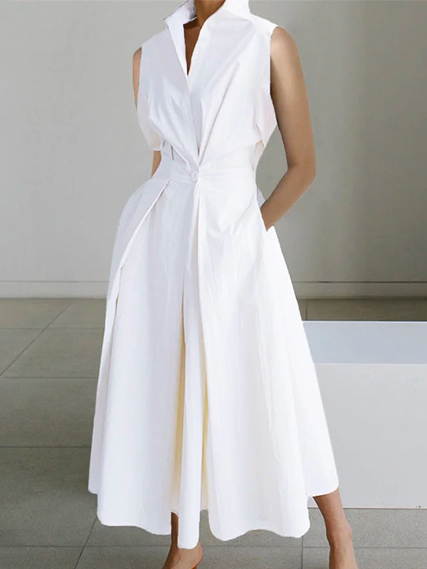 Damen Hemdblusenkleid mit Kragen | Maxi