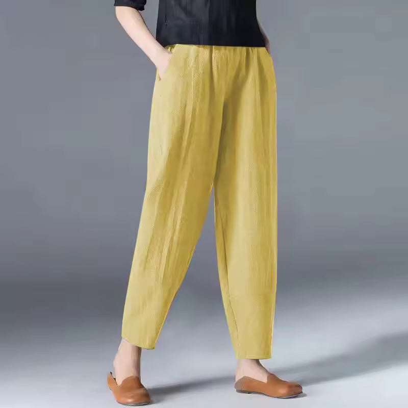 Damen Lockere Hose | Elastischer Bund