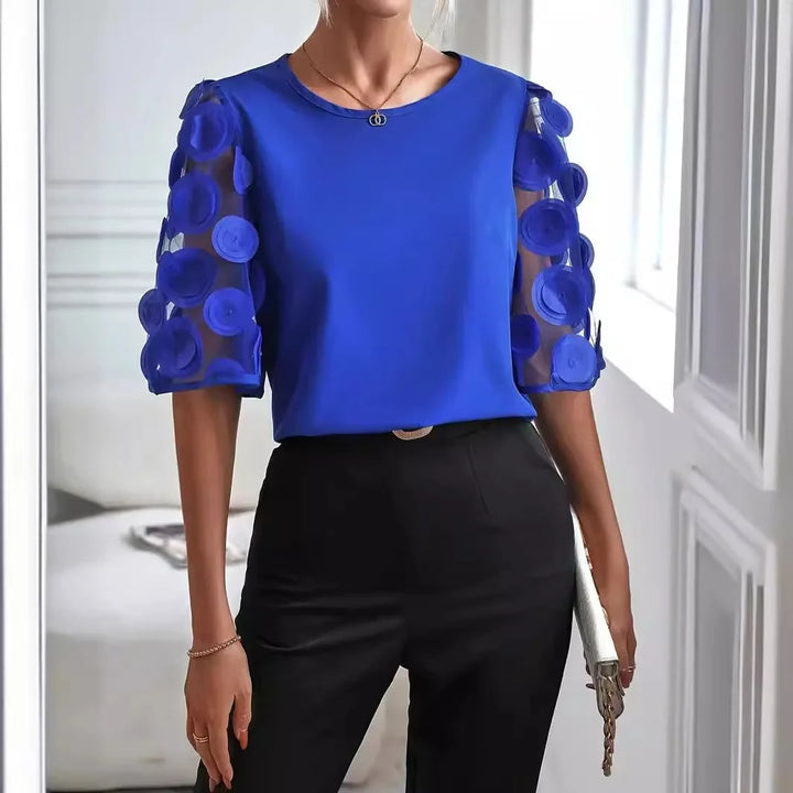 Damen Mesh Bluse | Verziert