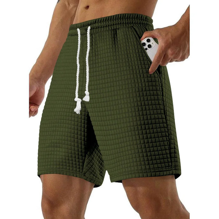 Herren strukturierte Alltags-Shorts | Mit Kordelzug
