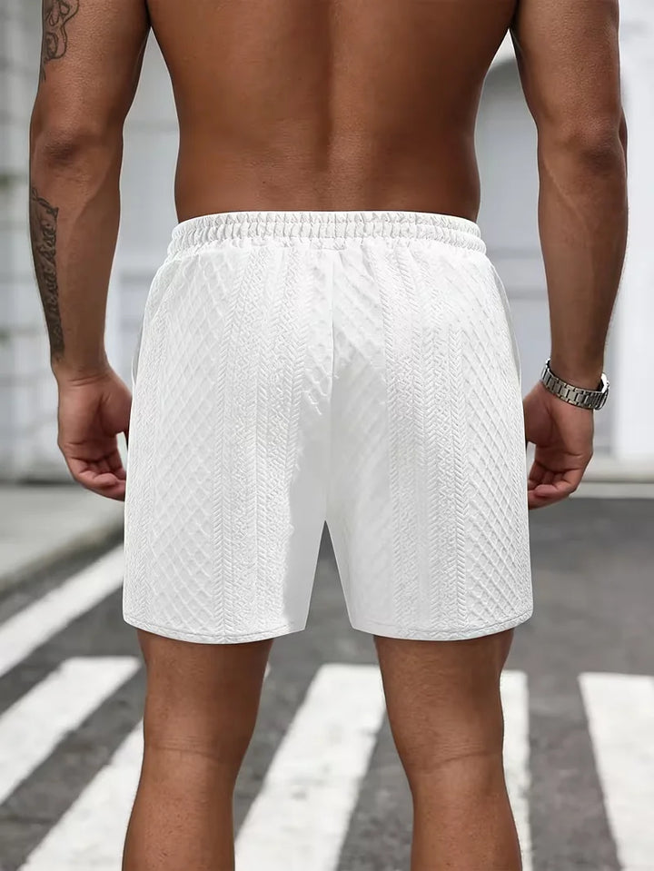 Herren sommerliche Strick-Shorts für den Alltag | Mit Kordelzug