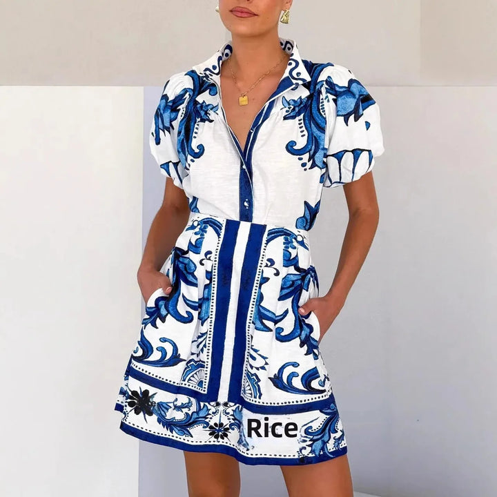Damen Blumen Sommerkleid | Mini