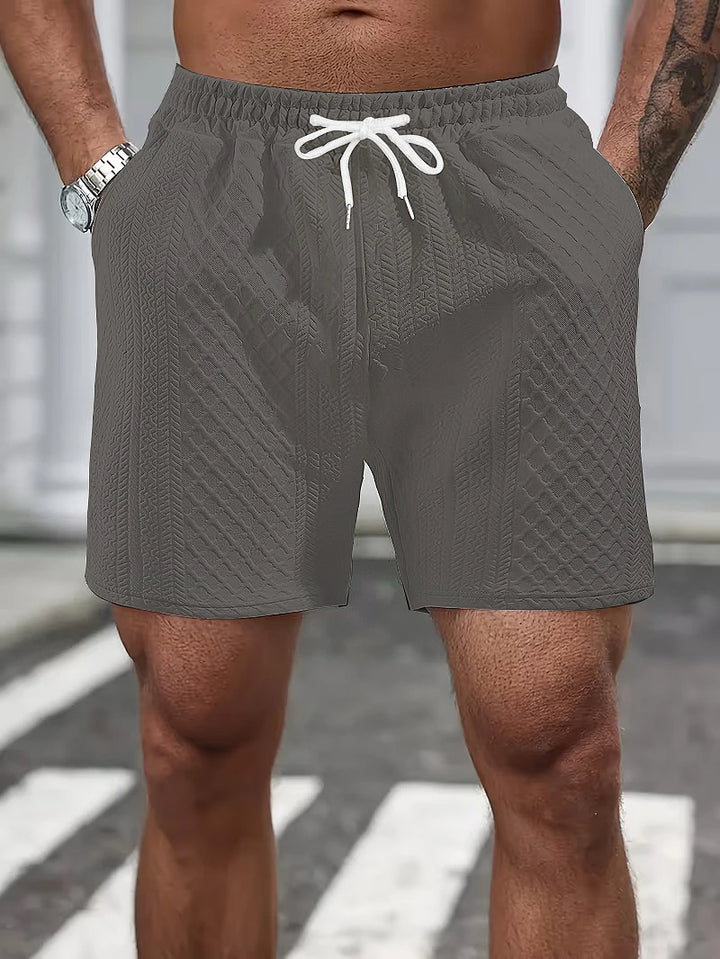 Herren sommerliche Strick-Shorts für den Alltag | Mit Kordelzug