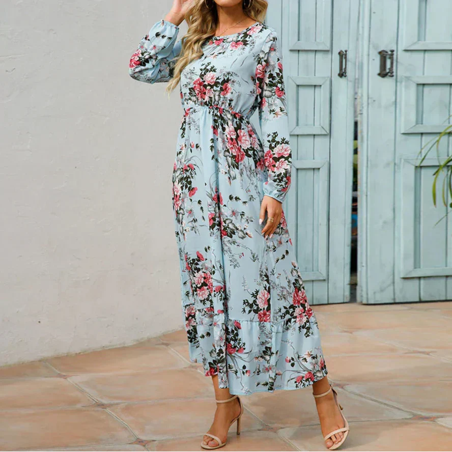 Damen Blumen Alltagskleid | Maxi