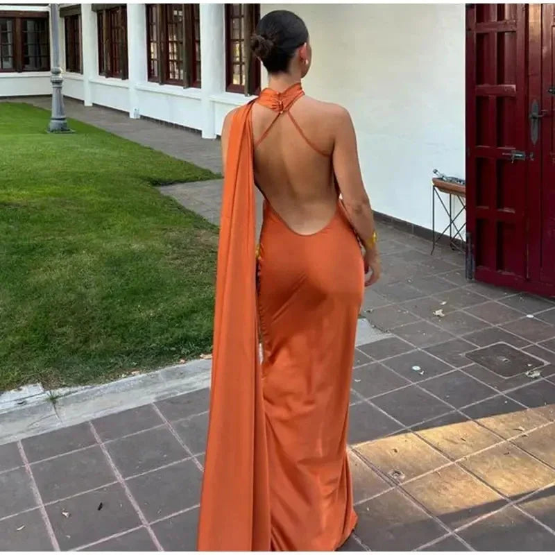 Vestido de Festa Feminino com Costas Descobertas | Maxi