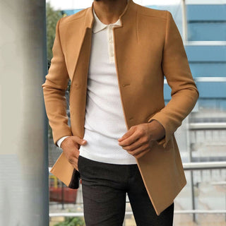 Męski Stylowy Otwarte Płaszcz | Slim Fit