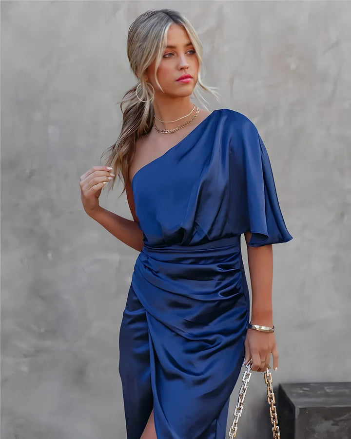 Damen Kleid Ein-Schulter | Midi