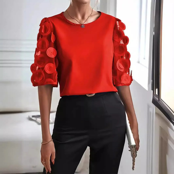 Damen Mesh Bluse | Verziert