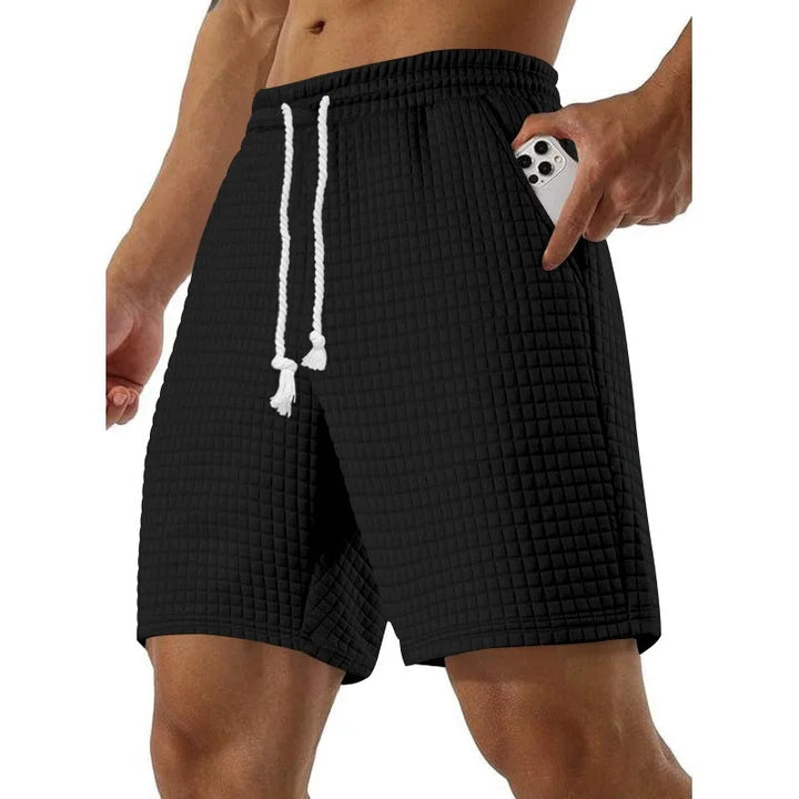 Herren strukturierte Alltags-Shorts | Mit Kordelzug