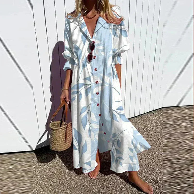 Damen Blumen Sommerkleid | Maxi