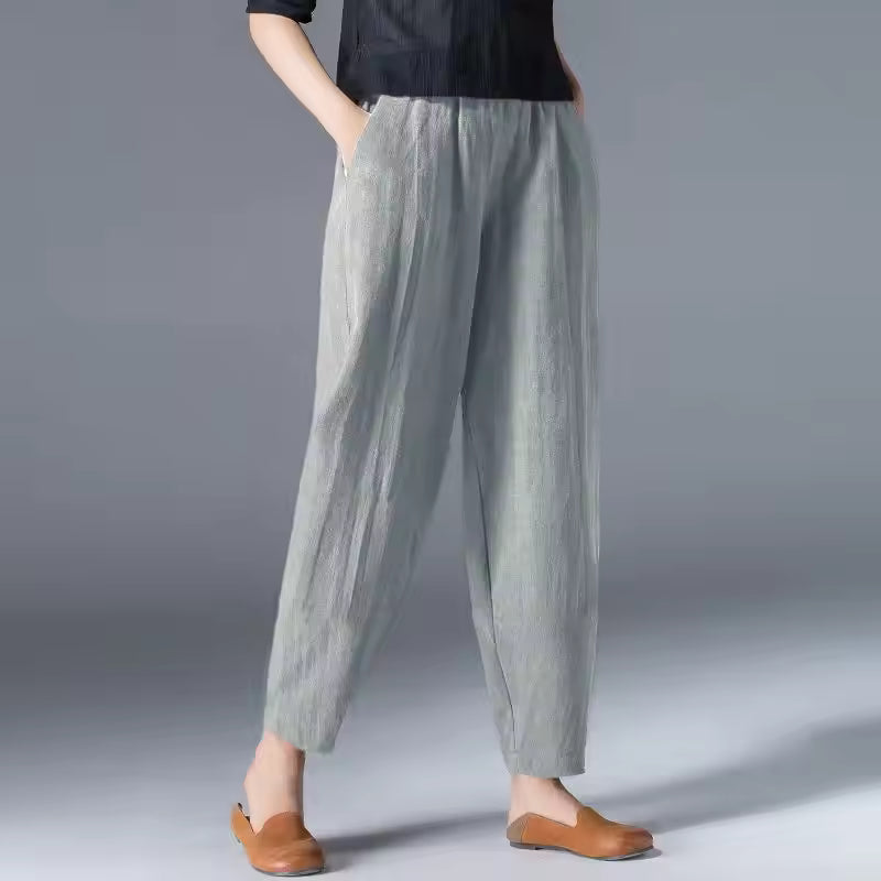 Damen Lockere Hose | Elastischer Bund