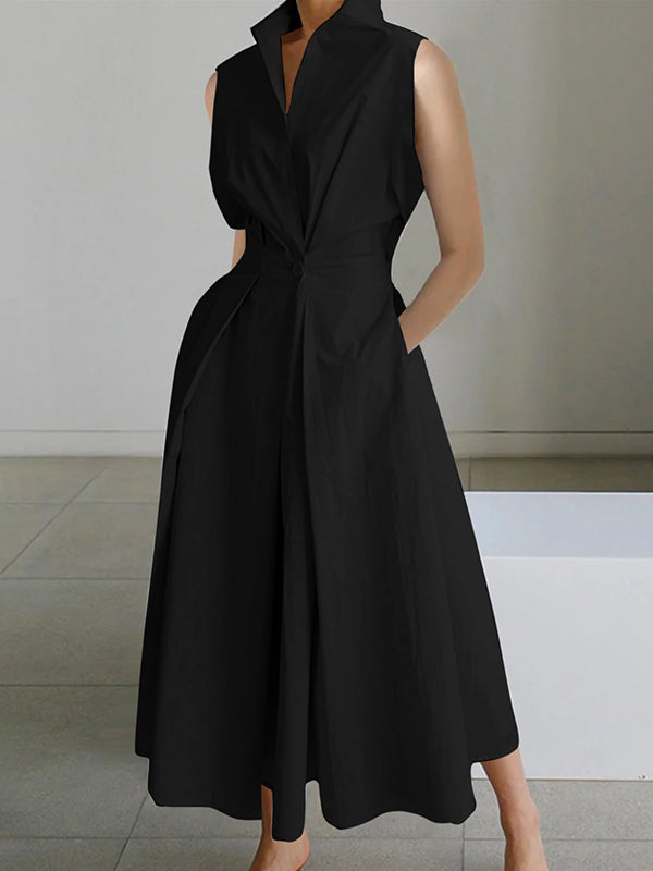 Damen Hemdblusenkleid mit Kragen | Maxi