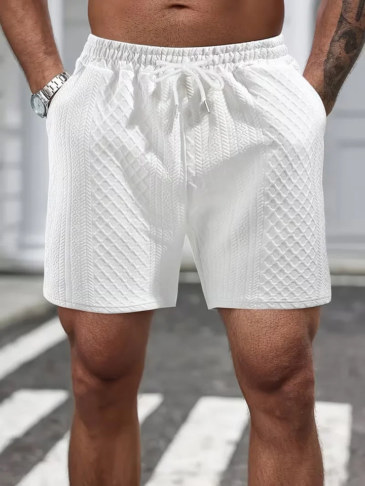 Herren sommerliche Strick-Shorts für den Alltag | Mit Kordelzug