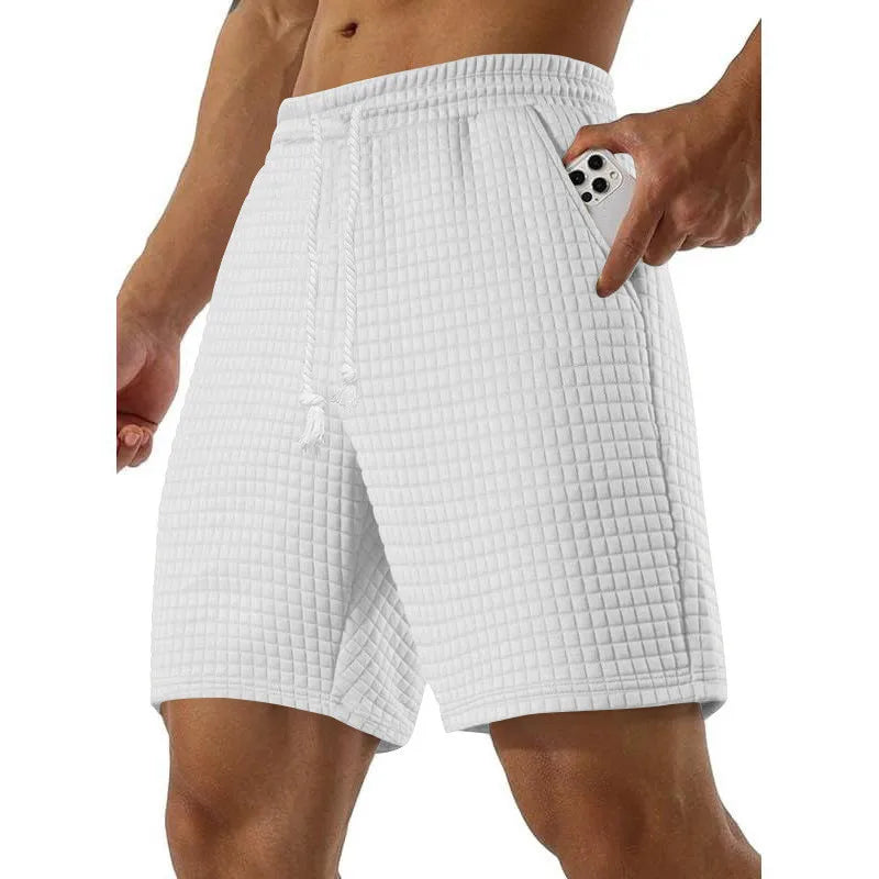 Herren strukturierte Alltags-Shorts | Mit Kordelzug