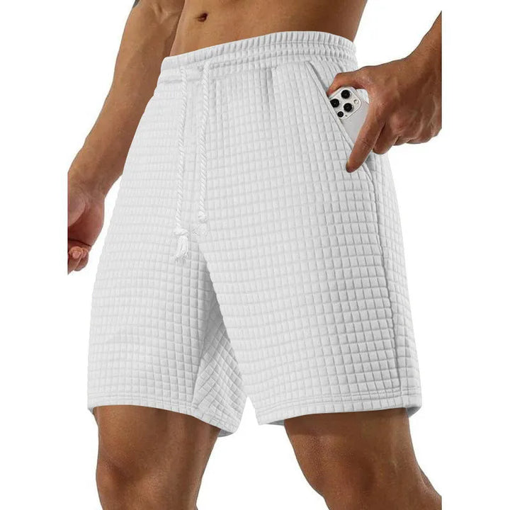 Herren strukturierte Alltags-Shorts | Mit Kordelzug