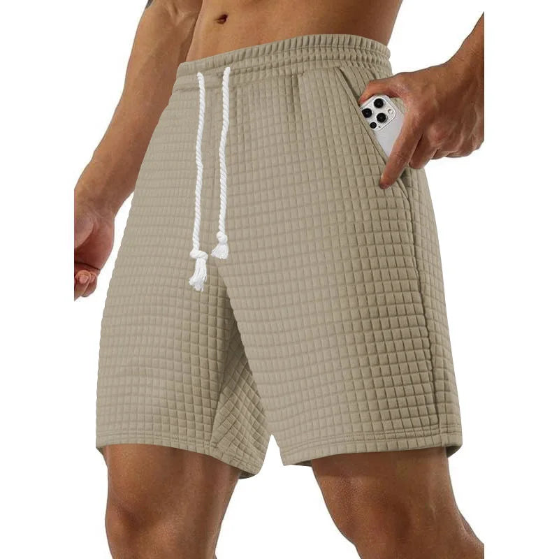 Herren strukturierte Alltags-Shorts | Mit Kordelzug