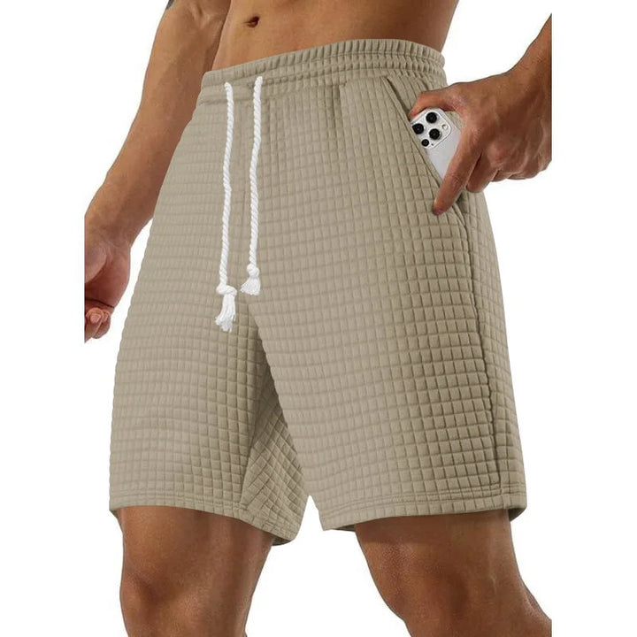 Herren strukturierte Alltags-Shorts | Mit Kordelzug