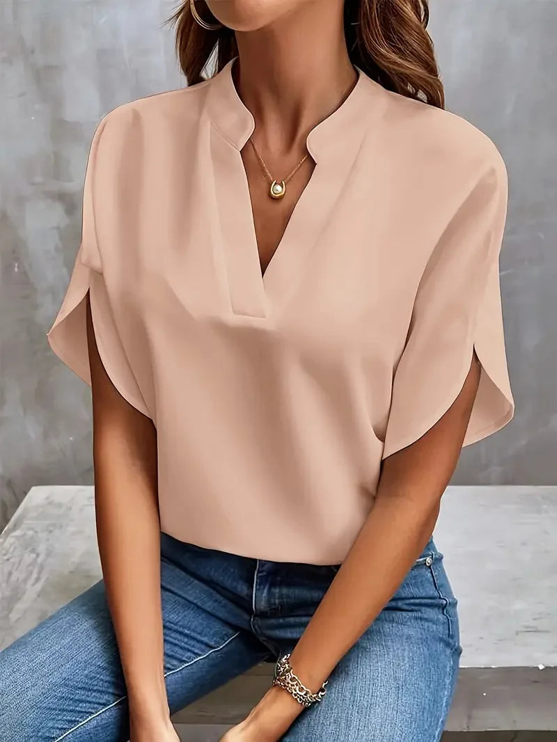 Damen Top mit V-Ausschnitt | Kurzarm