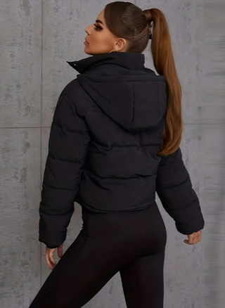 Damska Krótka Pikowana Kurtka Zimowa | Zamek