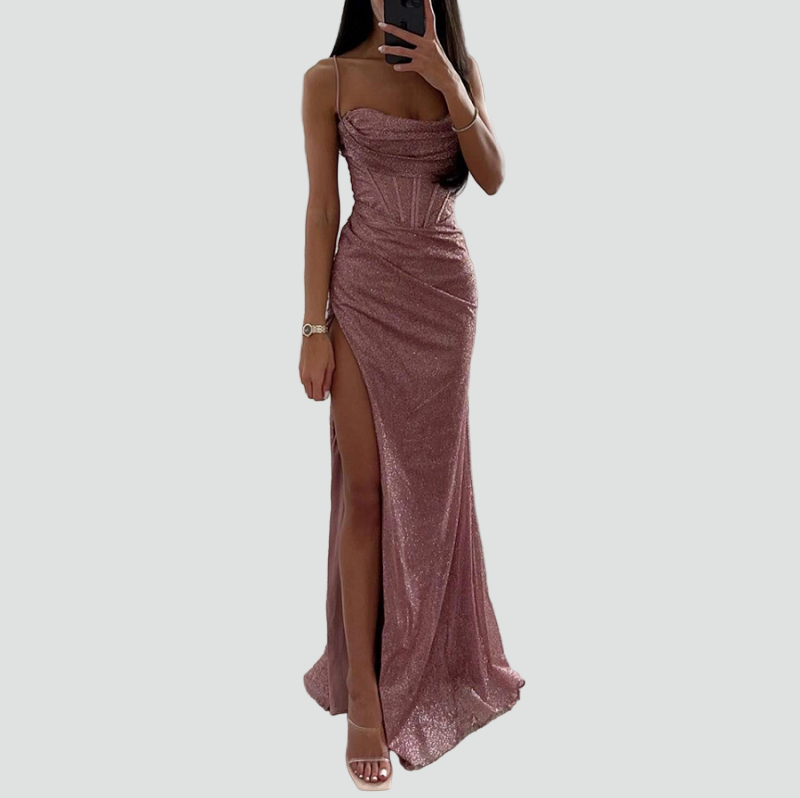 Damen Abendkleid Pailletten | Maxi