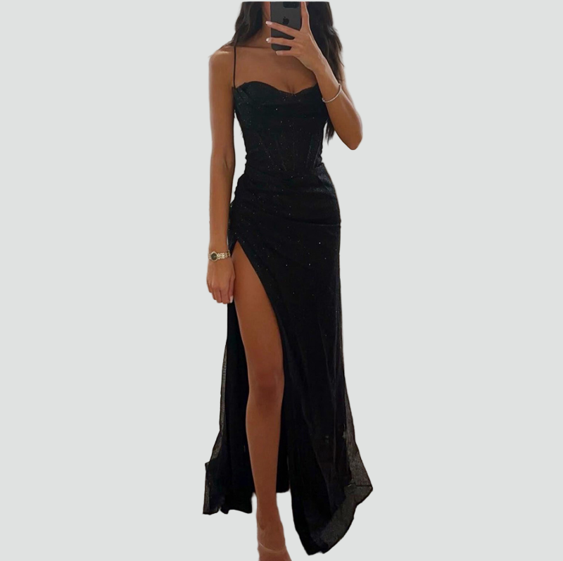 Damen Abendkleid Pailletten | Maxi