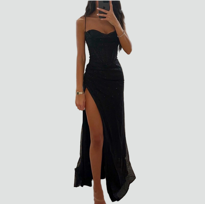 Damen Abendkleid Pailletten | Maxi