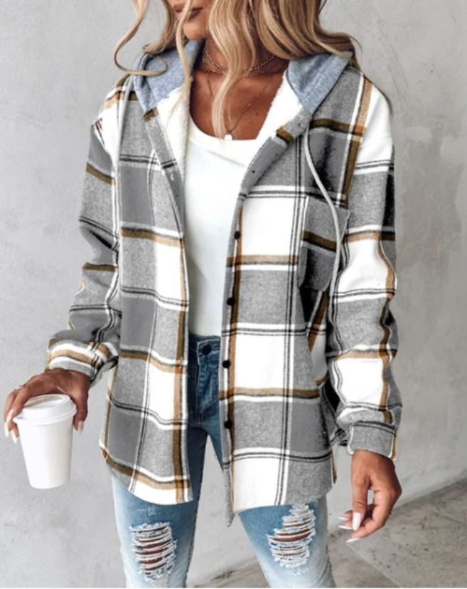 Women's Polka Dot Jacket with Hood | Casual