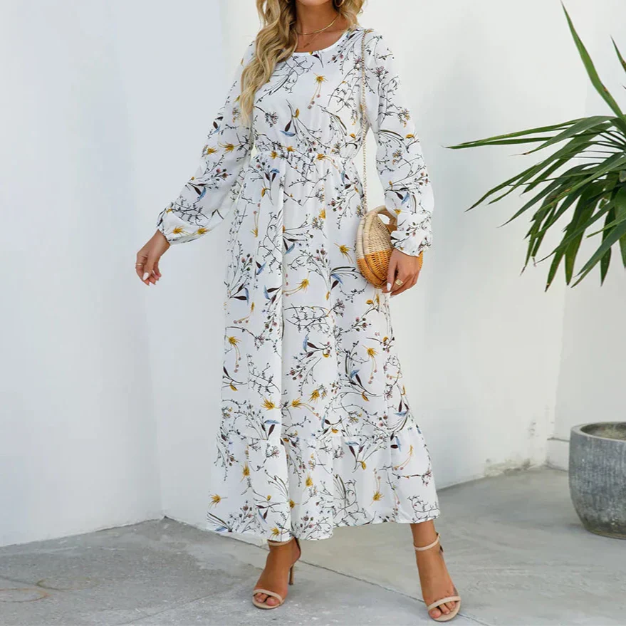 Damen Blumen Alltagskleid | Maxi