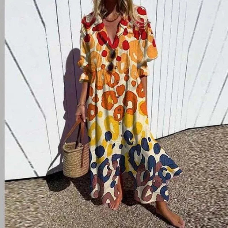 Damen Blumen Sommerkleid | Maxi