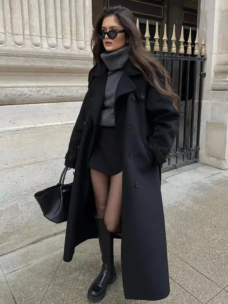Women's Long Trench Coat | Loose Fit