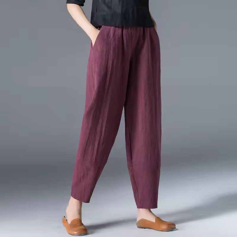 Damen Lockere Hose | Elastischer Bund