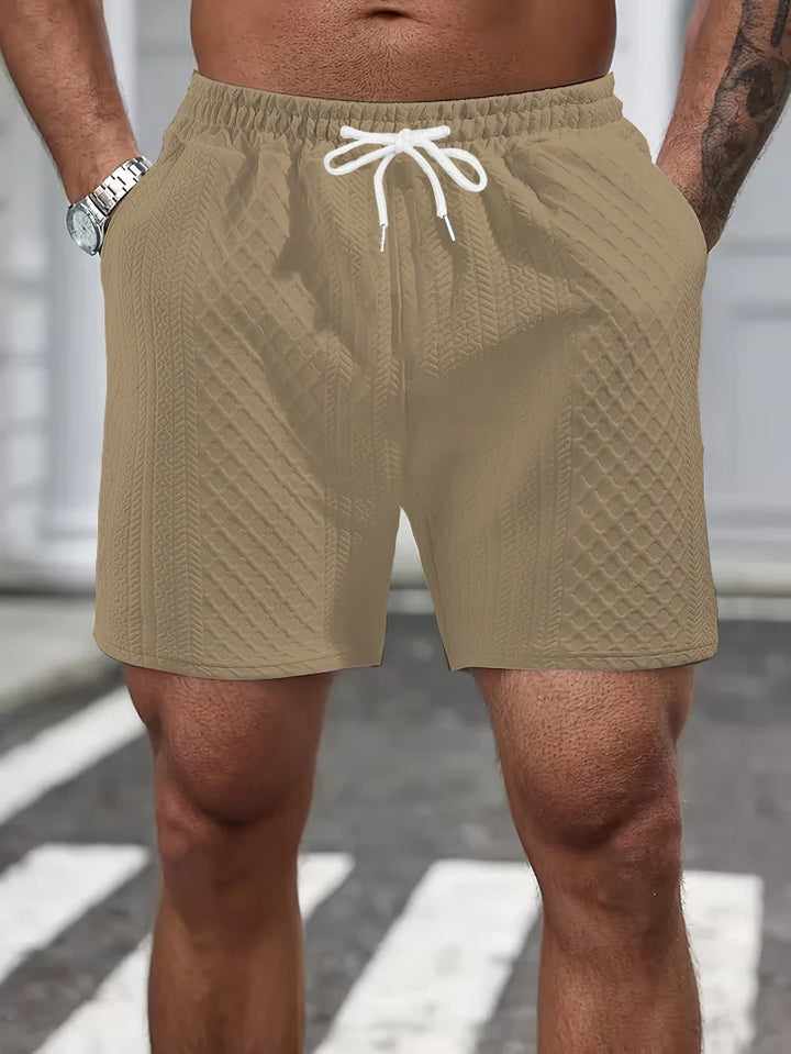 Herren sommerliche Strick-Shorts für den Alltag | Mit Kordelzug