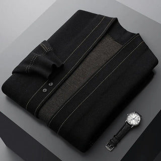 Męski Minimalistyczny Sweter Robiony | Otwarty Przód