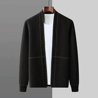 Męski Minimalistyczny Sweter Robiony | Otwarty Przód