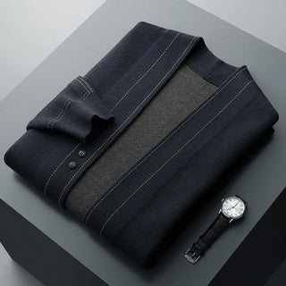 Męski Minimalistyczny Sweter Robiony | Otwarty Przód
