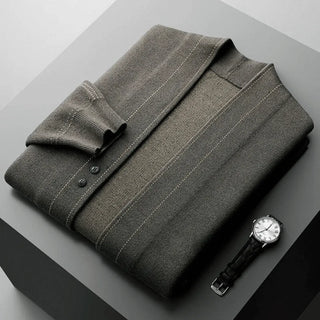 Męski Minimalistyczny Sweter Robiony | Otwarty Przód
