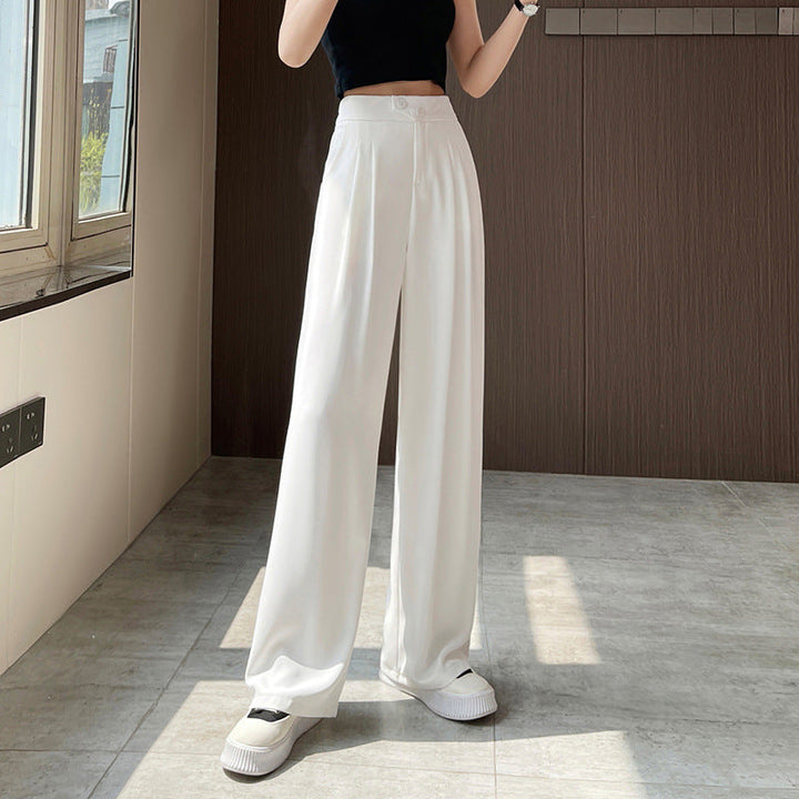 Damen Hose mit hohem Bund und weitem Bein | Gerader Schnitt